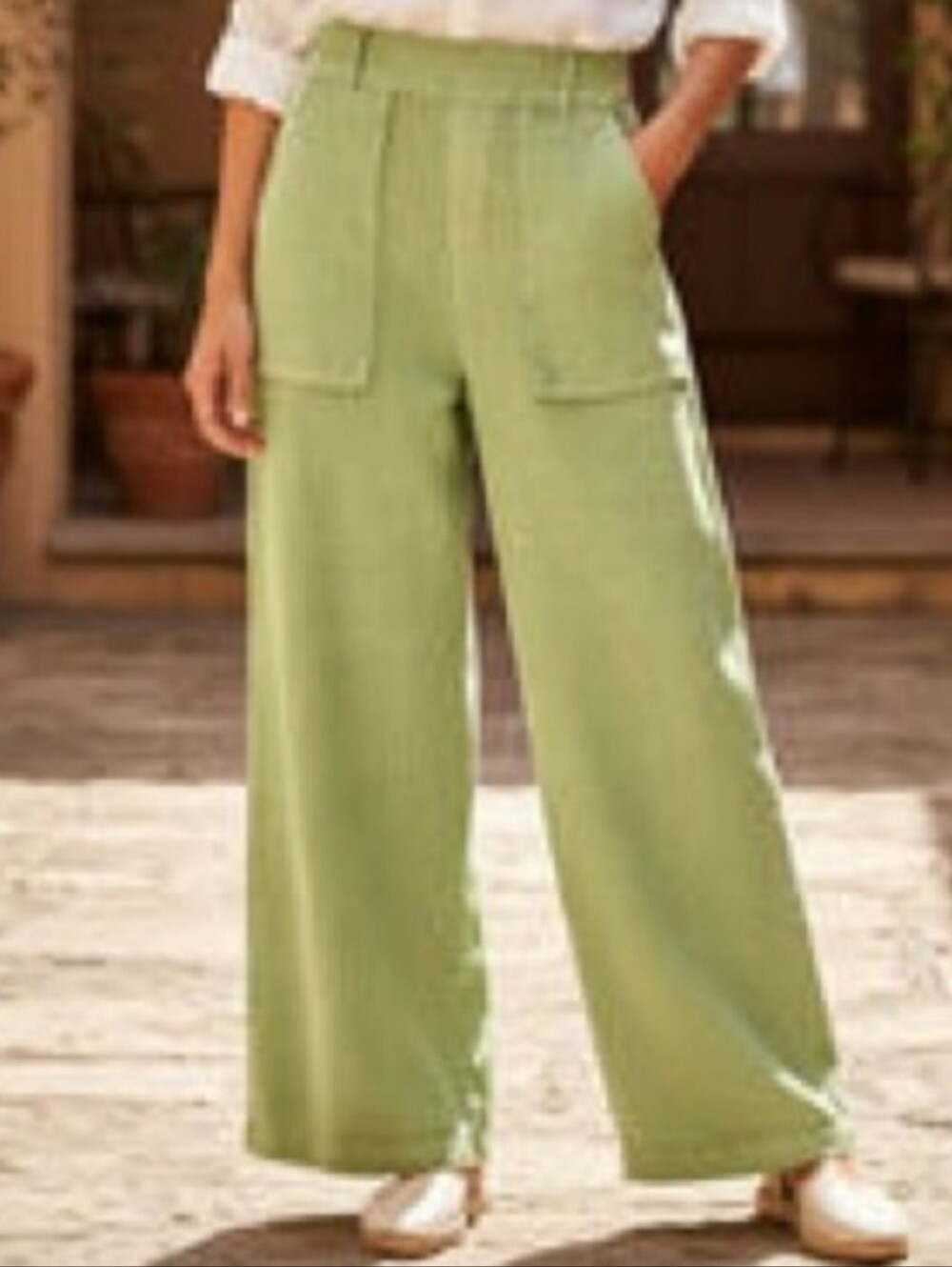 Young Fabulous & Broke Light Olive Wide-Leg Utility Pants